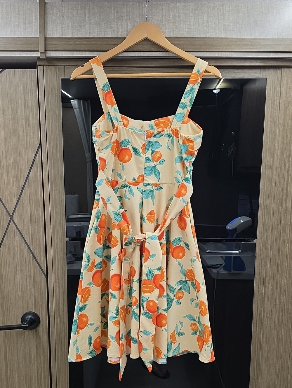 ππ±FRUIT ORANGE MIDI DRESS WITH LEAVES" BY " EVA ROSE" ππ± - Picture 6 of 15